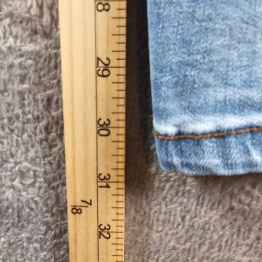 Company 81 Mens Light Wash Slim Tapered Stretch Jeans Blue 36x32 Side Slit Hem